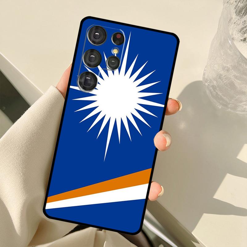 Marshall Islands Flag Case For Samsung Galaxy S25 S24 S23 S22 S21 S20 Ultra S9 S10 Plus S21 FE S25 FE Back Cover