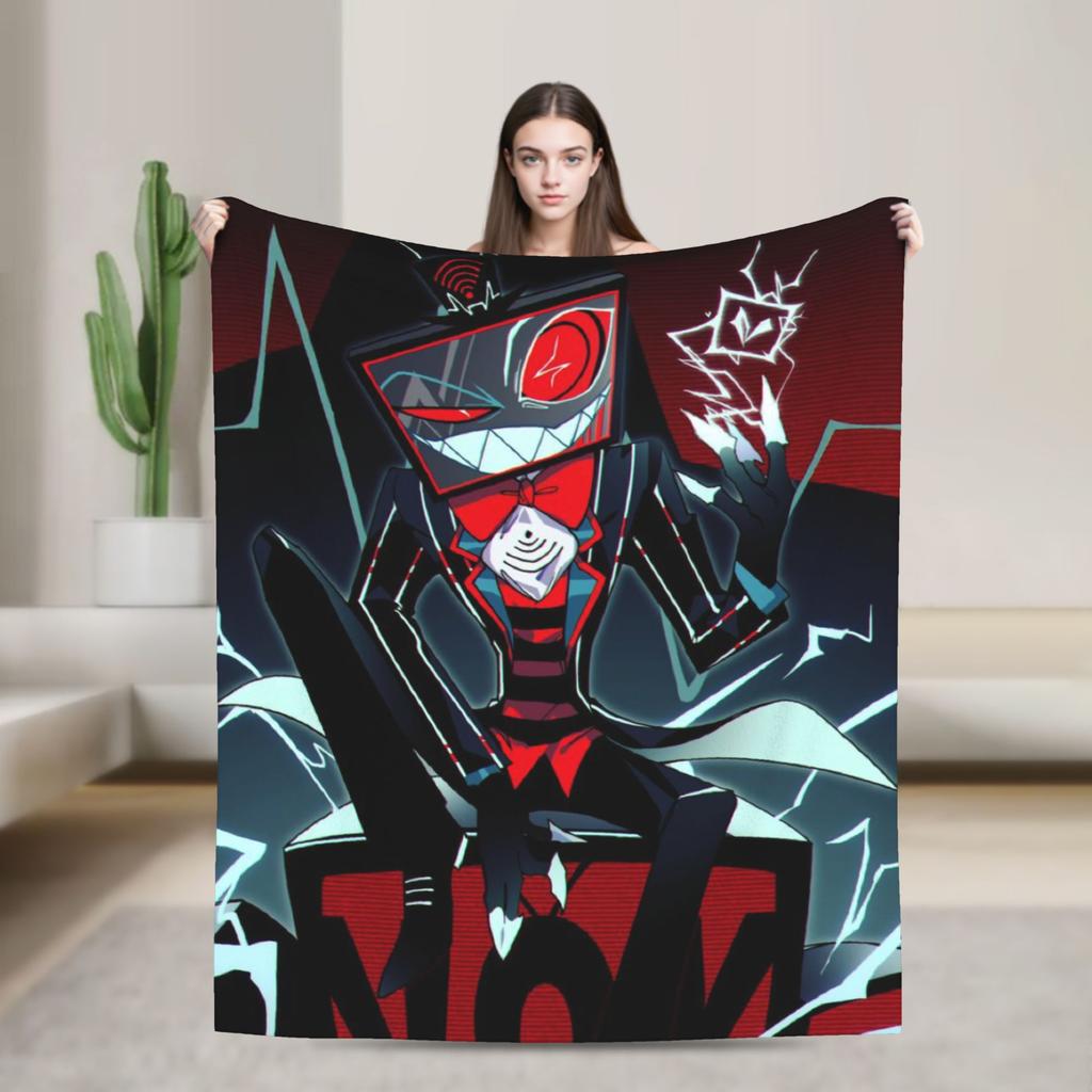 H-Hazbins H-Hotels Vox 2 Cartoon Anime Blanket Multi-size Soft Fuzzy Plush Throw Blankets for Sofa Couch and Bed