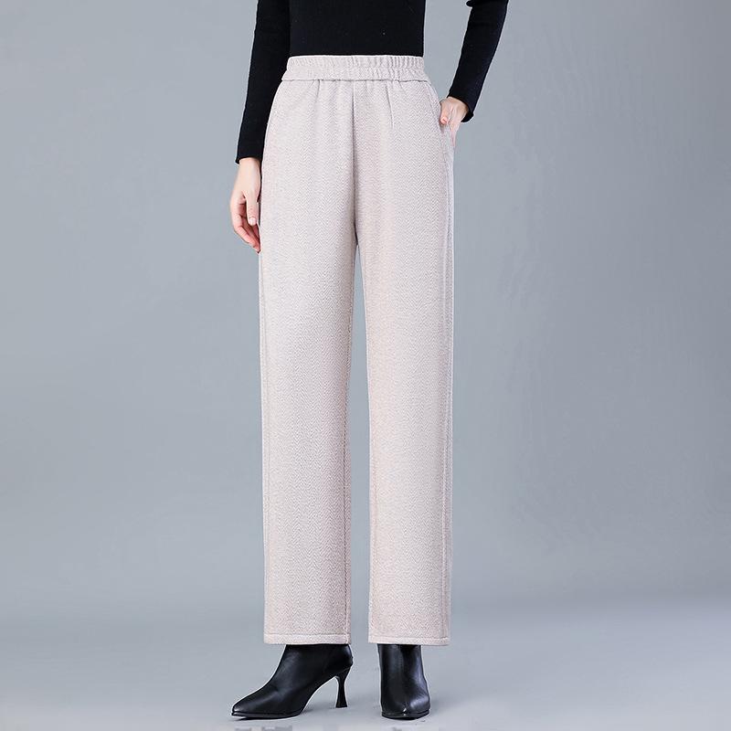 8XL Plus Size Fleece-Lined Winter Cotton Pants for Middle-Aged & Elderly - Loose, Thick, Long Pants