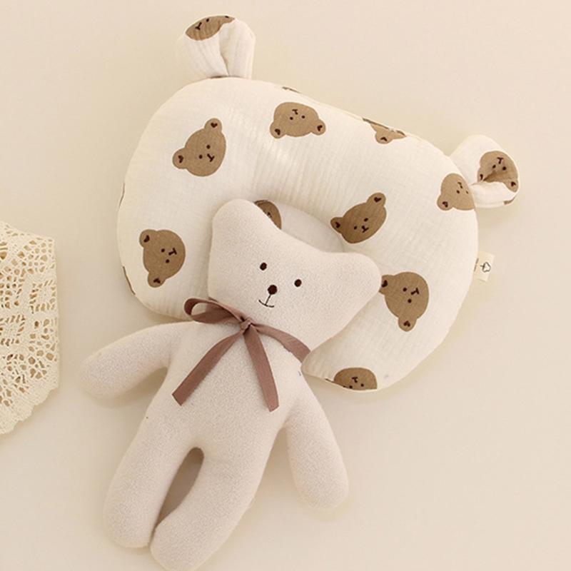 Bear Ear Baby Pillow Soothing & Calming Newborn Pillow Easy To Clean Pillow Exquisite Craftsmanship Pillow for Boy Girl