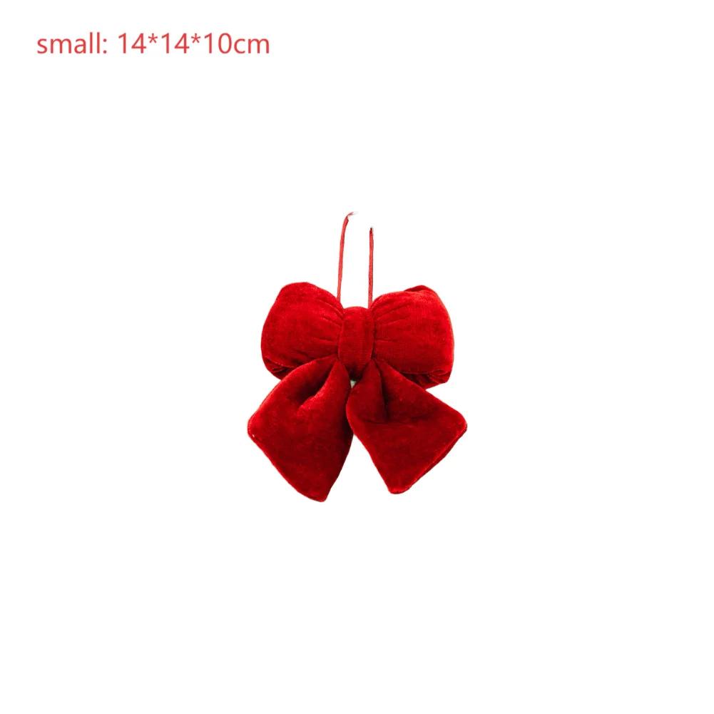Christmas Tree Hanging Bow Ornament Made from Soft Velvet Flannel with Three Dimensional Design for Holiday Decor