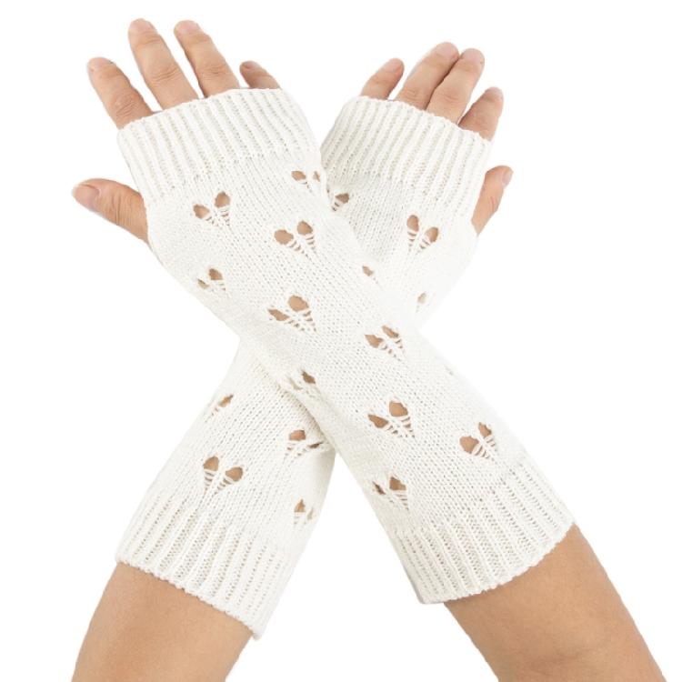 Winter Hand Gloves Soft Warm Gloves Arm Crochet Hollow Out Fingerless Gloves