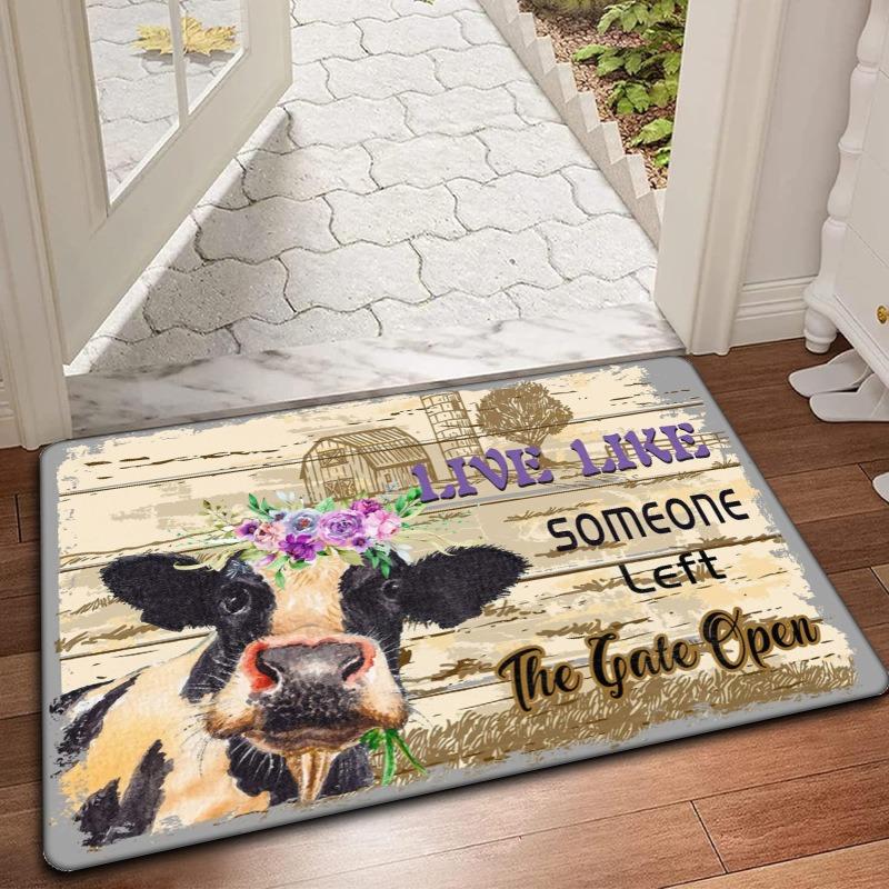 Kuh Kieselgur Fußmatte Eingangstürmatte Badezimmerbodenmatte Waschmaschinen Staubschutzpad Etikett