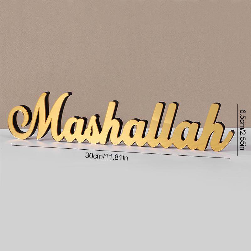 2025 Ramadan Gold Acryl Tischornamente Holz Bismillah Eid Mubarak Heimdekoration Islamische Muslimische Party Geschenke Accessoires