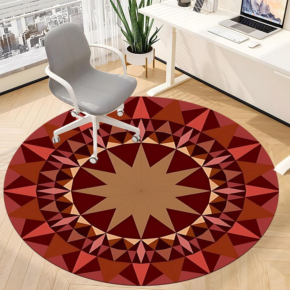 1PC Kaleidoscope Pattern Chair Carpet for Office Non-Slip, Lightweight, Machine Washable Rug for Office, Sleeping, Room - Holiday Decoryy251009077