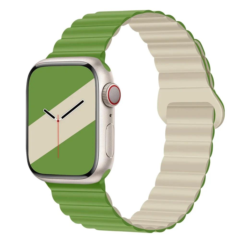 Magnetyczny Pasek Silikonowy Sportowy Bransoletki Do Apple Watch 41mm 42mm 44mm 45mm 46mm 49mm iWatch Seria 11 10 9 8 7 6 5 4se