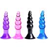Unisex Pleasure Flexible Beads Anal Sex Toy Butt Plug Insert with Suction