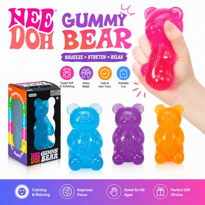 NeeDoh Gummibärchen Squishy Spielzeug Weiches Stressabbau Sensorisches Fidget Knetspielzeug für Kinder & Erwachsene Ungiftig Angstlinderung Schreibtischspielzeug