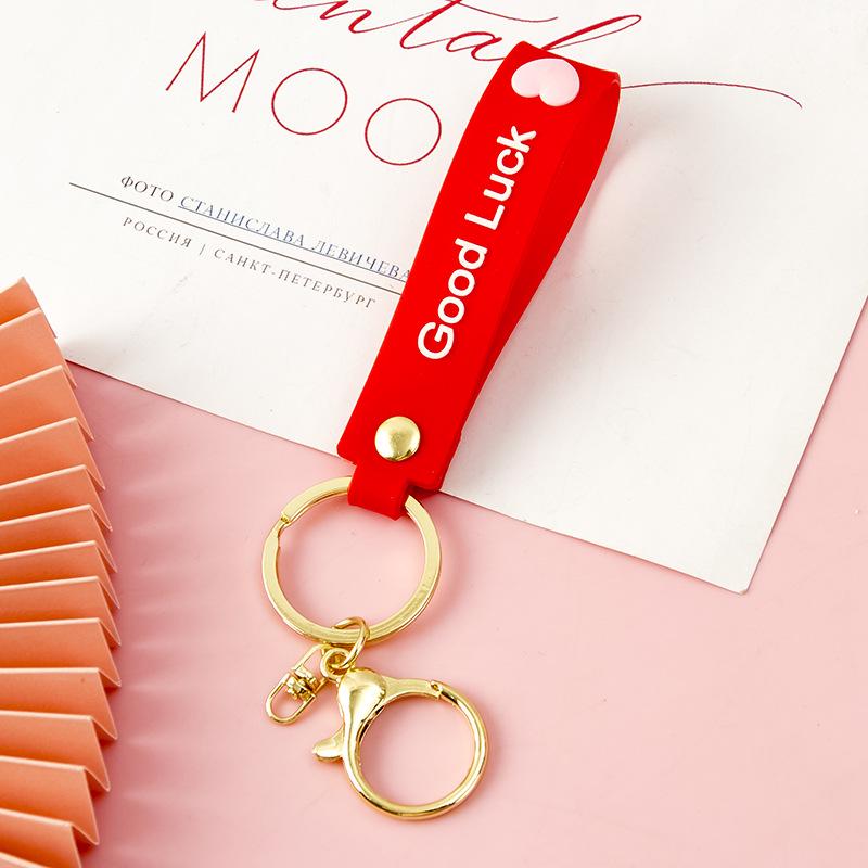 Bonbonfarbe Viel Glück Herz Schlüsselanhänger & Lanyard Anhänger