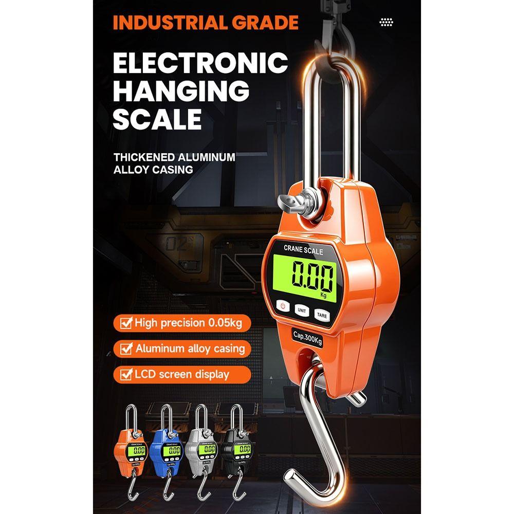 300/500KG Digital Hanging Scale Aluminum Shell Crane Scale Electronic Hook Scale Outdoor Work
