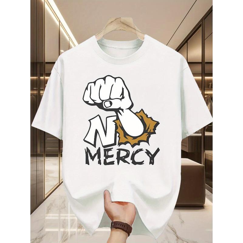 The No Mercy Series Men'S Round-Neck T-Shirt Features a Street Style, Trendy Fashion, And a Strong Sense of Individuality