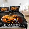 3pcs Halloween Pumpkin Duvet Cover Set -Includes 1 Duvet Cover and 2 Pillowcases, No Quilt Core, All-Season Home Decor  Yy251111103