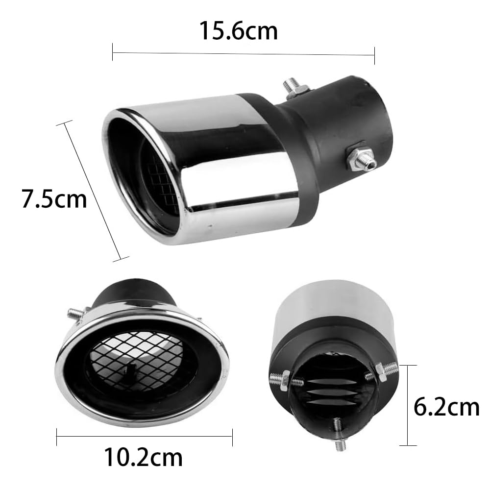 Srasakan Řezačka výfuku auta, Směrem dolů, Průměr 2,5 palce, Koncovka výfuku, Nerezová ocel, Diagonální