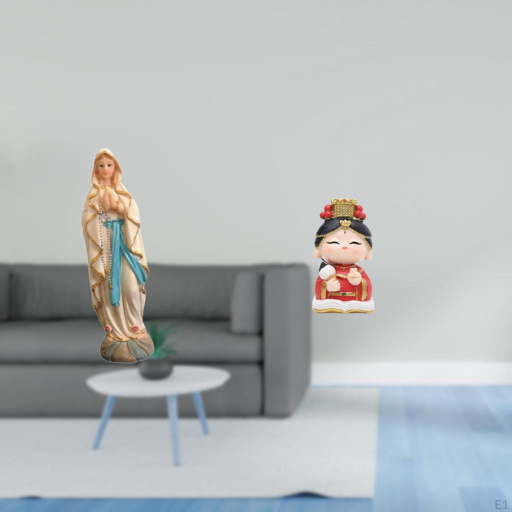Blessed Mother Mary And Resin Figurine Statue Decorative Artwork for Office Car Fireplace Bedroom