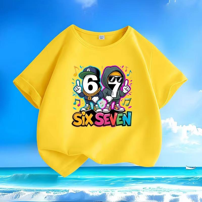 Kids 67 Themed Colorful Print TShirt Soft Cotton Fabric Breathable and Comfortable Ideal for Toddlers and Childrendf0343