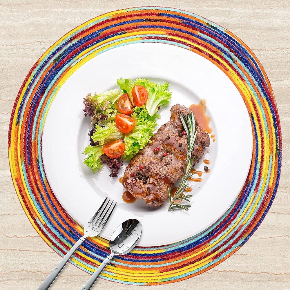 4PCS INS Placemats for Dining Table Heat Resistant Stain Resistant Anti Skid Washable Tableware Mat