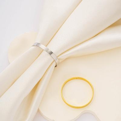 12Pcs Golden Napkin Rings Metal Circle Design Napkin Holders Buckles Family Dinner Wedding Party Table Decoration
