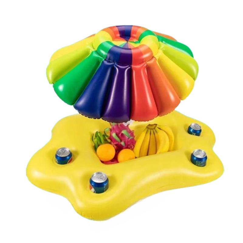 Water Inflatable Rainbow Ice Bucket Coconut Tree Parasol Ice Bar Coaster Tray Inflatables Pool Toys Swimming Pool Inflatable
