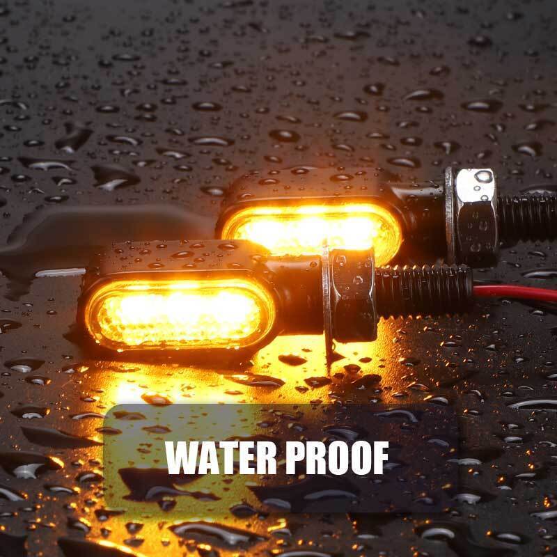 1 Pair Motorcycle Led Mini Turn Signal Light Blinker Indicator Dc 12v Aluminum Alloy E-bike Side