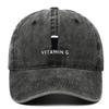 Vitamin G Letter Vintage Baseball Cap With Breathable Cotton And Curved Brim
