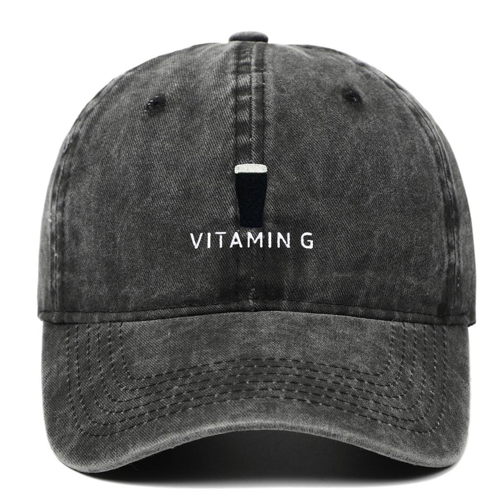 Vitamin G Letter Vintage Baseball Cap With Breathable Cotton And Curved Brim