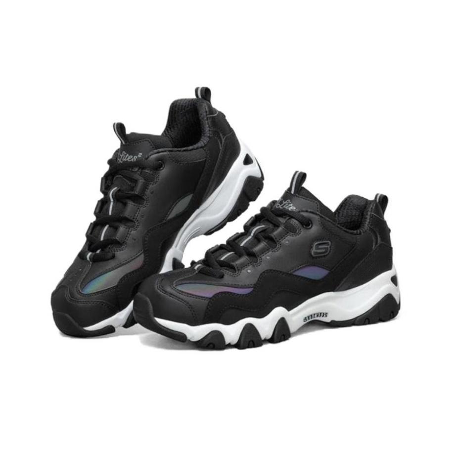 Skechers DLites 2.0 Mesh Classic Versatile Low-Top Lifestyle Casual Shoes Women Sneaker Black White 66666324-BKMT