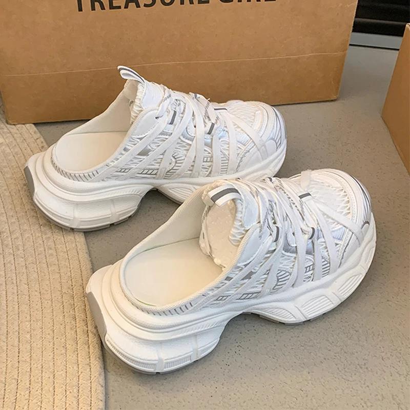 Women Sneakers Flats Sport Shoes Mules