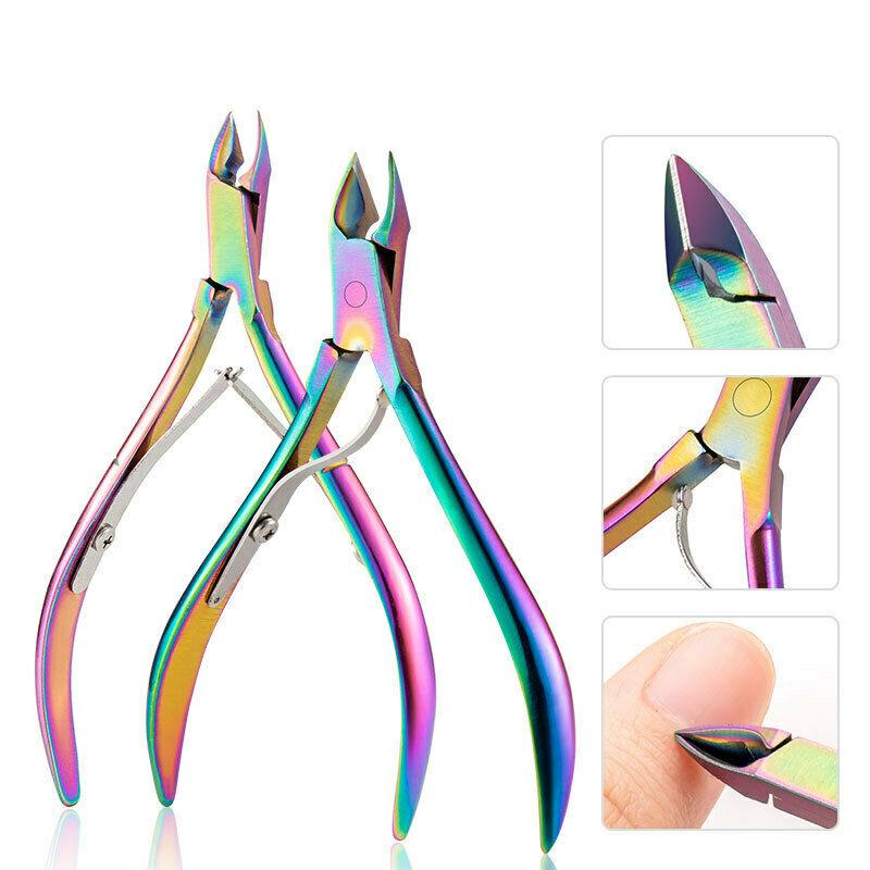 Set da 7 pezzi Strumenti esfolianti per nail art Forbici Spingi cuticole Pinza per rimozione lime