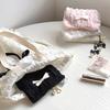 Small Lace Bow Coin Purse Portable Cosmetic Storage Bag Women‘s Wallet Key Makeup Lipstick Pouch Headphone Organizer Clutch Bags