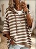 Women's European-American Style Knit Hooded Drawstring Sweater 