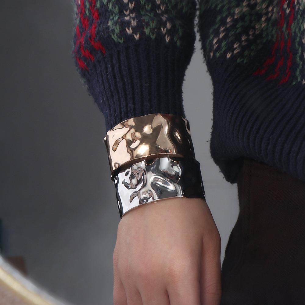 Minority Design Wide Open Bangle Europe American Style Exaggerated Bracelet  Decoration