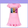 Kpop Demonenjager Meisje Korte Mouw Nachtkleding met Ruche Zoom voor Kinderkamer Comfort