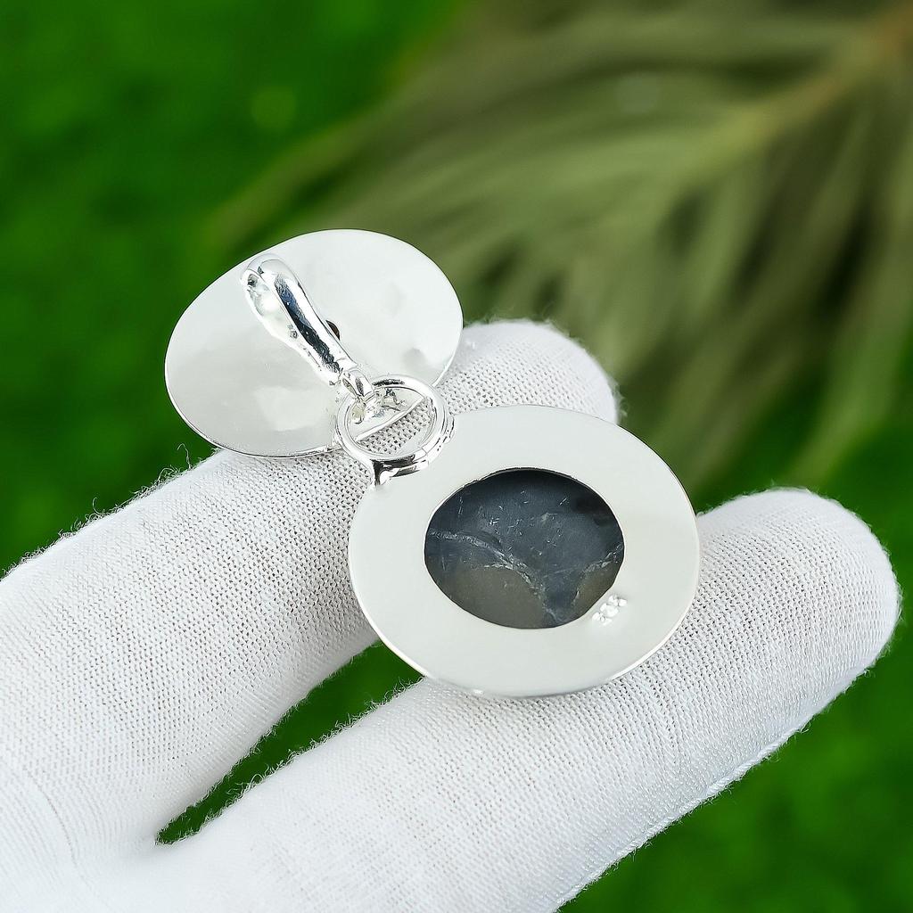 Pandantiv Piatră Prețioasă Pirita Naturală Handmade Argint Sterling 925 Bijuterii Indiene