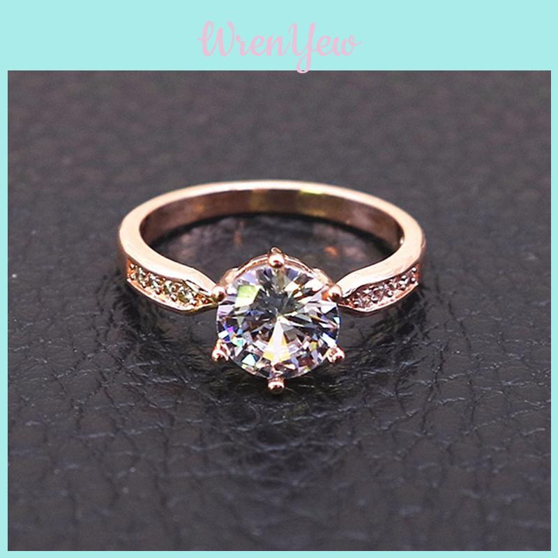 Water Crystal Rose Gold Claw Ring With Adjustable Size For Men Women Gift