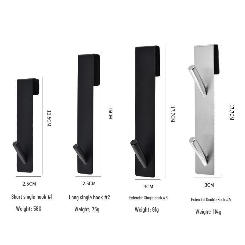 I lager Rostfritt Stål Dubbelkrok för Badrumshanddukar och Kläder, Ingen borrning krävs