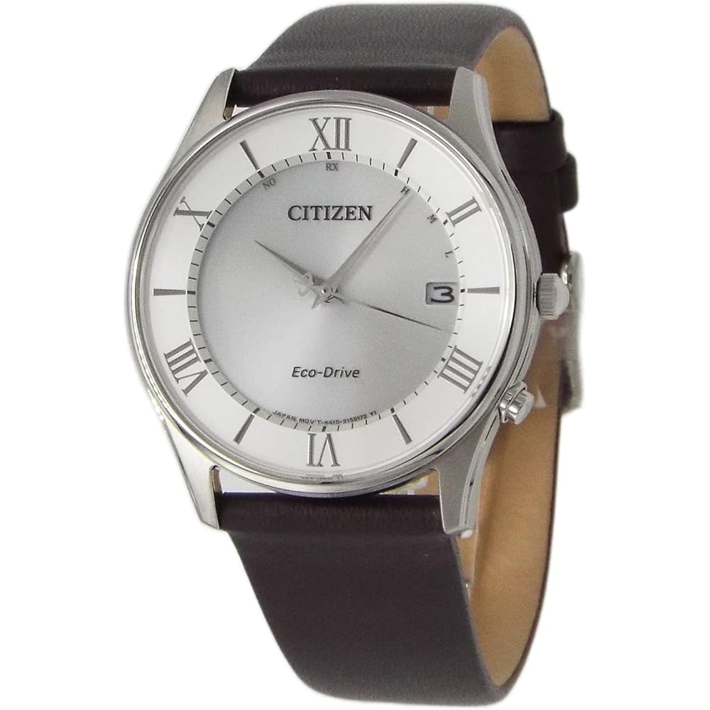 

Citizen Eco-Drive Radio-Controlled Watch Men s Solar with Leather Strap and Extra Strap Silver AS1060