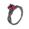 Multikleurige Zirconium Vierklauw Schedelring voor Dames - Donkere Stijl