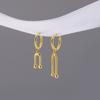 ANENJERY Asymmetric U Shape Hoop Earrings For Women Simple Exquisite Ear Buckle Jewelry Gifts