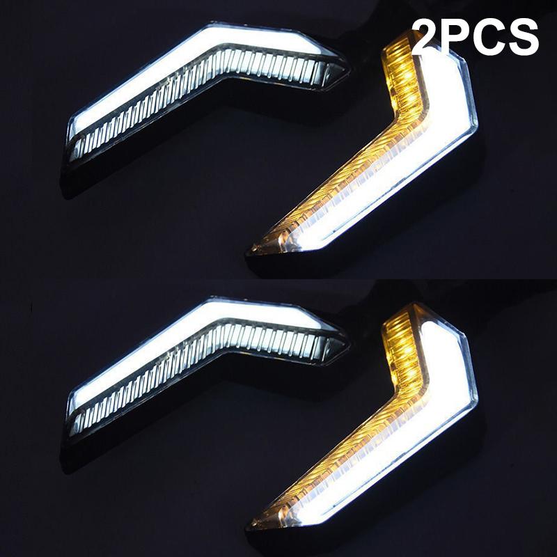 Motorcycle Modification Parts Dual-Color Flowing Angel Wing Turn Signals 12V Universal Dual-Color Flowing Led Turn Signals