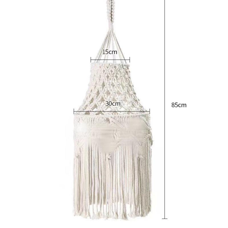 

2026 Плетеная абажур, Ретро декоративная рама для светильника с длинной бахромой, Современный минималистичный хлопковый веревочный люстра для спальни