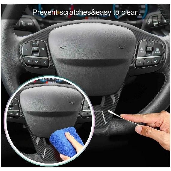 For Ford Bronco Sport 2021-2022 Carbon Fiber Steering Wheel Frame Cover Trim 2P