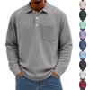 Men's Knit Casual Pocket Collar Pullover , Long Sleeve Daily Wear