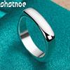 SHSTONE 925 Silber Glatter Quadratischer Ring Für Frauen Mann Braut Hochzeitsringe Dame Party Mode Hübscher Charme Einfacher Schmuck