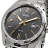 Casio Analog Quartz Men's Wristwatch MTP-1302D-1A2V Metal Band Silver Dark Gray Dial Gold Index