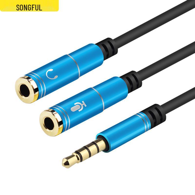 

Кабель-двойник 3,5 мм для гарнитуры и наушников 35 cm синий