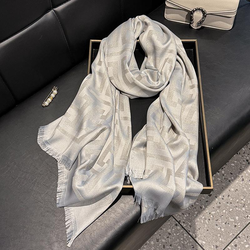 Spring And Summer Long Silk Scarves, High-End Versatile Tencel Cotton Scarves, Air-Conditioned Rooms, Neck Pads, Shawls, Travel Outfits