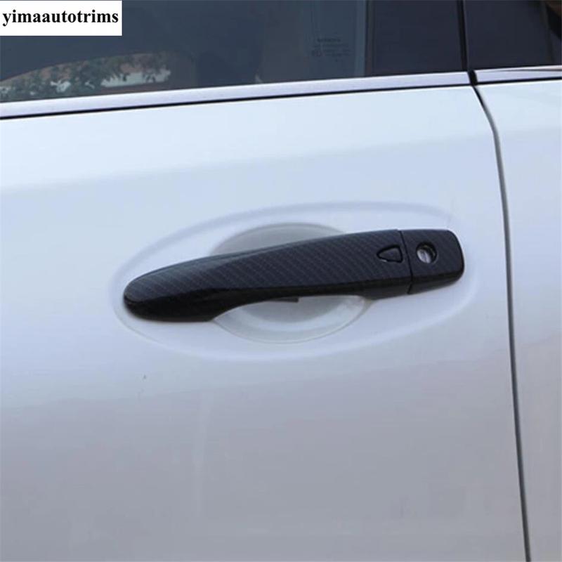 Door Handle / Rearview Mirror Cap Shell Cover Trim For Nissan Navara NP300 / Terra 2017 -  Chrome / Carbon Fiber Accessories