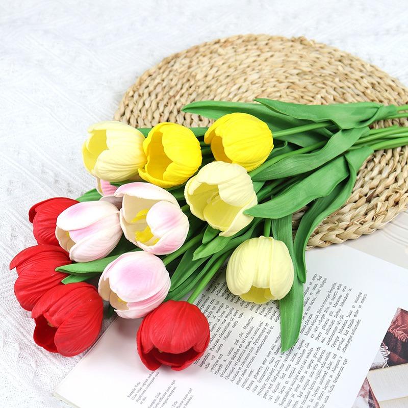 Tulip Simulation Flower, Fake Flower Prop, Plastic Material, Wedding Decoration, Living Room Bouquet Prop