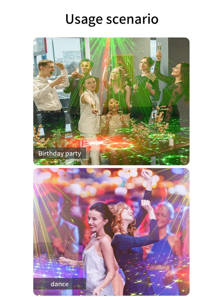 Mini Laser Stage Light Projector: 60 Patterns, Sound & Remote Control for KTV, Bar, Disco