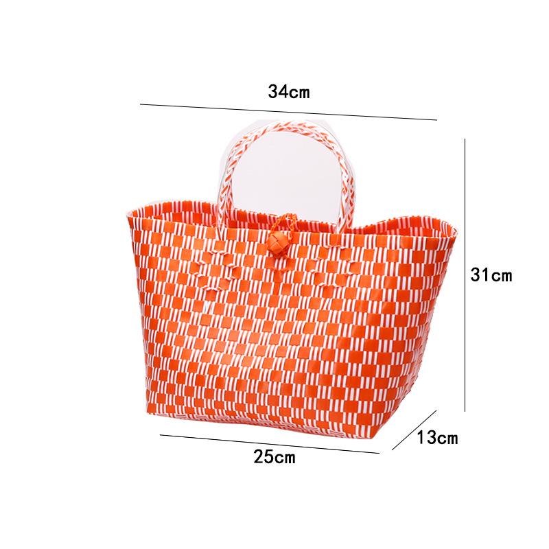 Vietnamese Large Imitation Rattan Handled Storage and Grocery Basket